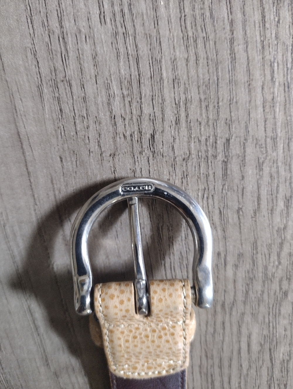 Vintage Coach Calfskin Belt Style 8567 Tan with Silver Tone Buckle Size XL - Picture 5 of 9